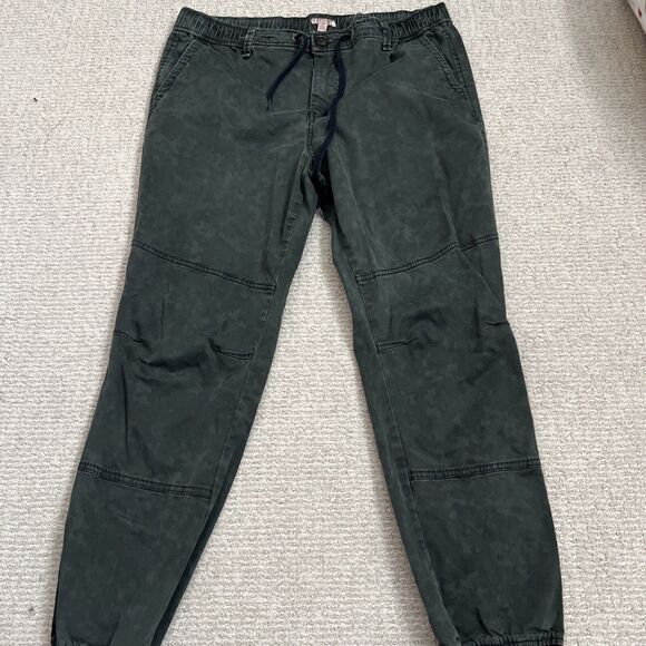 Cape Juby Jogger Pants Mens 32 Black Elastic Waist Slash Pockets Drawstring - Picture 2 of 8